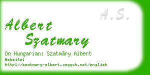 albert szatmary business card