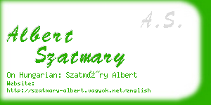 albert szatmary business card